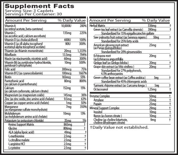 MUSCLETECH PLATINUM MULTI VITAMIN 90 CAPS - Image 2