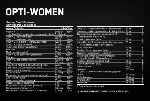 ON OPTI-WOMEN 120 CAPS - Suplementos Capital, tienda de suplementos ...