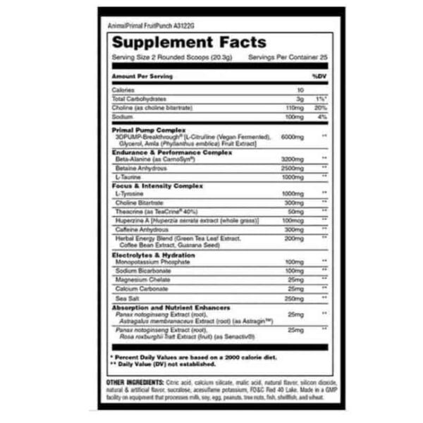 UNIVERSAL ANIMAL PRIMAL PRE-ENTRENO 50 SERV - Image 2