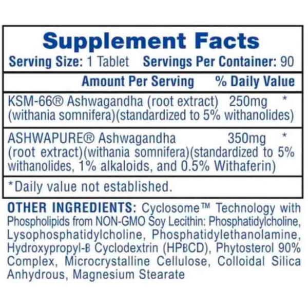 HTP ASHWAGANDHA 90 TABS - Image 2