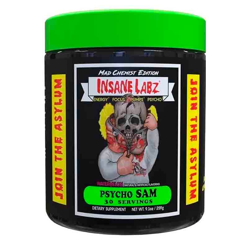 INSANE LABZ PSYCHO SAM PRE-ENTRENAMIENTO HARDCORE 30 SERV